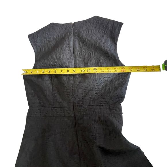 J Crew Dress 4 Textured Eyelet‎ Jacquard Dress Black C9228 Fit And Flare Career - Picture 12 of 16